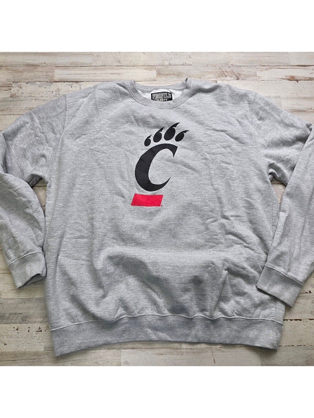 Profile Varsity Cincinnati Bearcats Sweatshirt 3XL Fits XL XXL Gray Crewneck
